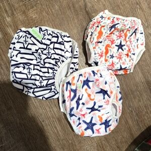 Reusable Baby Swim Diapers - Size Small - Set Of 3 Ocean Beach